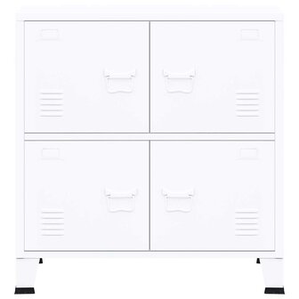 Opbergkast industrieel 75x40x80 cm staal wit 4