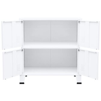 Opbergkast industrieel 75x40x80 cm staal wit 5