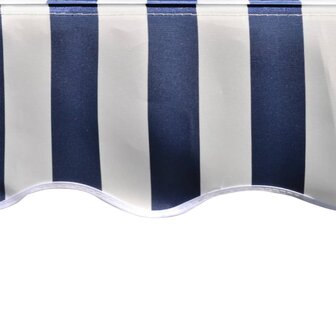 Luifeldoek 6x3 m canvas blauw en wit 4