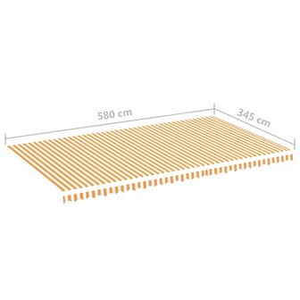 Vervangingsdoek voor luifel 6x3,5 m geel en wit 6