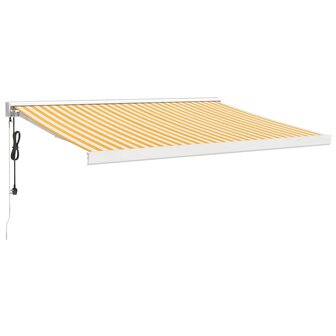 Luifel uittrekbaar 3,5x2,5 m stof en aluminium geel en wit 2