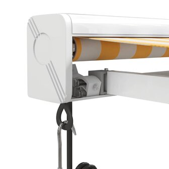 Luifel uittrekbaar 3,5x2,5 m stof en aluminium geel en wit 7