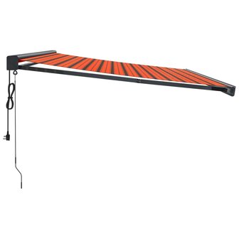 Luifel uittrekbaar 4,5x3 m stof en aluminium oranje en bruin 4
