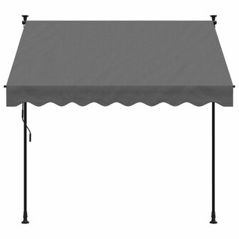 Luifel uittrekbaar 200x150 cm stof en staal antracietkleurig 3