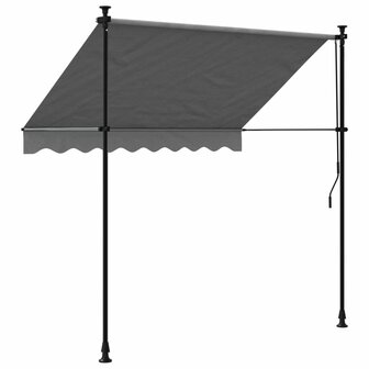 Luifel uittrekbaar 200x150 cm stof en staal antracietkleurig 5