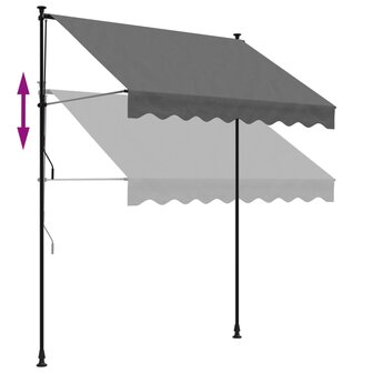 Luifel uittrekbaar 200x150 cm stof en staal antracietkleurig 7