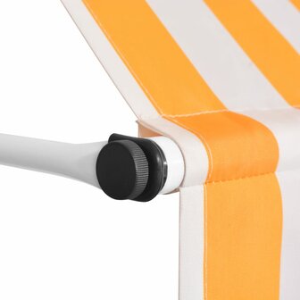 Luifel handmatig uittrekbaar 200 cm oranje en witte strepen 3