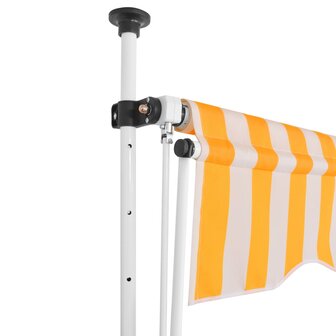 Luifel handmatig uittrekbaar 400 cm oranje en witte strepen 2