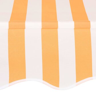 Luifel handmatig uittrekbaar 400 cm oranje en witte strepen 4