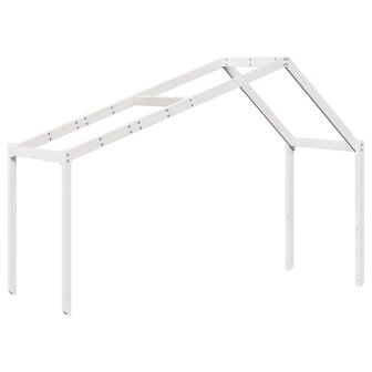 Hoogslaper met dak massief grenenhout wit 75x190 cm 6