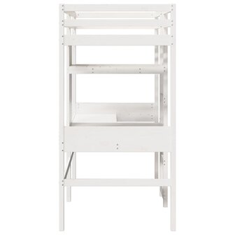 Hoogslaper zonder matras massief grenenhout wit 75x190 cm 6