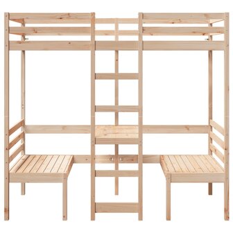 Hoogslaper met bureau en stoelen massief grenenhout 90x200cm 5