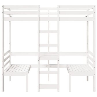 Hoogslaper met bureau en stoelen grenenhout wit 90x190 cm 5