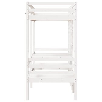 Hoogslaper met bureau en stoelen grenenhout wit 90x190 cm 6