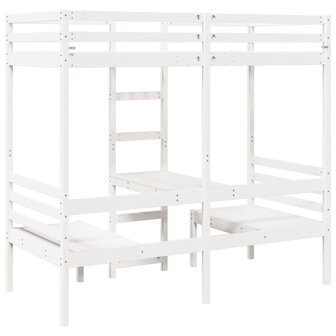Hoogslaper met bureau en stoelen grenenhout wit 90x190 cm 7