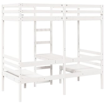 Hoogslaper met bureau en stoelen grenenhout wit 75x190 cm 7