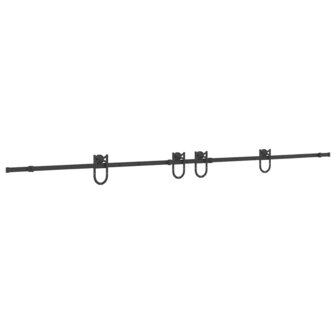 Doos met onderdelen voor schuifdeur 366 cm staal zwart 2