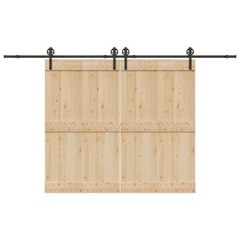 Doos met onderdelen voor schuifdeur 366 cm staal zwart 1