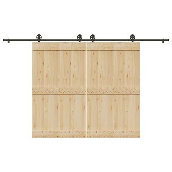 Doos met onderdelen voor schuifdeur 366 cm staal zwart 1