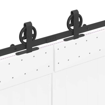 Doos met onderdelen voor schuifdeur 366 cm staal zwart 9