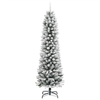 Kunstkerstboom met sneeuw smal 150 cm PVC en PE 2