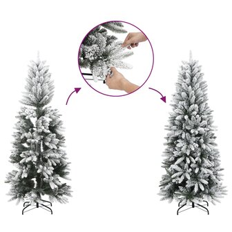 Kunstkerstboom met sneeuw smal 150 cm PVC en PE 3