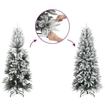 Kunstkerstboom met sneeuw smal 180 cm PVC en PE 3