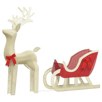 Kerstdecoratie rendier en slee 100 LED&amp;apos;s warmwit 2