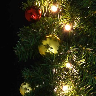 Kerstslinger versierd met kerstballen en LED-lampjes 20 m 5