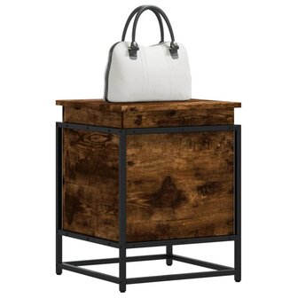 Opbergbox met deksel 40x40x51,5 cm bewerkt hout gerookt eiken 1