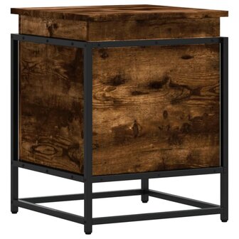 Opbergbox met deksel 40x40x51,5 cm bewerkt hout gerookt eiken 2