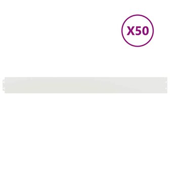 Gazonranden 50 st 10x103 cm koudgewalst staal wit 2