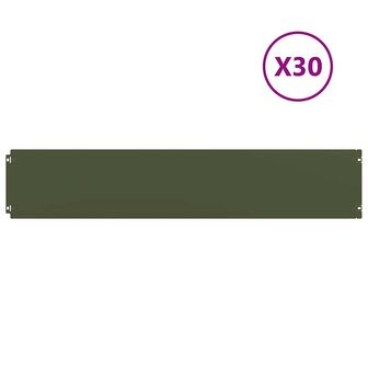 Gazonranden 30 st 20x103 cm koudgewalst staal olijfgroen 2