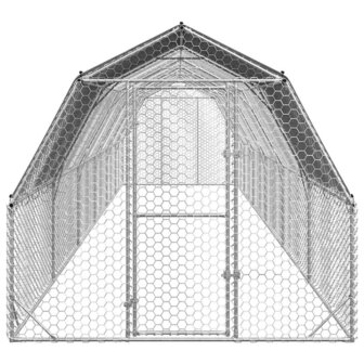 Kippenren met dak 2,5x12x2,25 m gegalvaniseerd staal 3