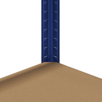Opbergrekken 3 st 4-laags staal en bewerkt hout blauw 9