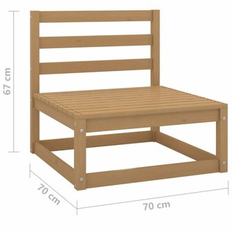 Tuinmiddenbanken 2 st massief grenenhout honingbruin 6