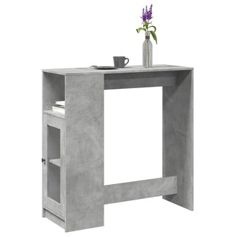 Bartafel met rekken 101x40x103,5 cm bewerkt hout betongrijs 1