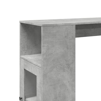 Bartafel met rekken 101x40x103,5 cm bewerkt hout betongrijs 9