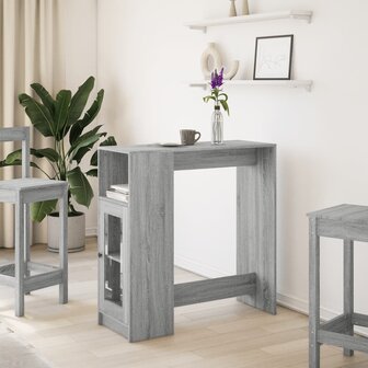 Bartafel met rekken 101x40x103,5 cm bewerkt hout grijs sonoma 3