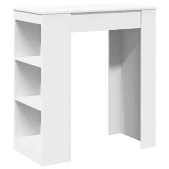 Bartafel met rekken 95x47x103,5 cm bewerkt hout wit 2