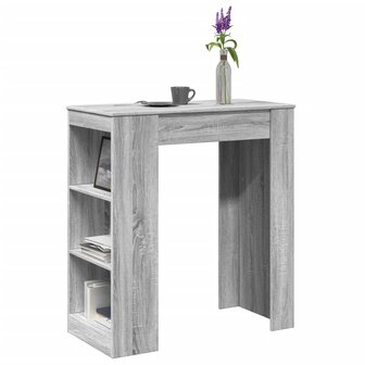 Bartafel met rekken 95x47x103,5 cm bewerkt hout grijs sonoma 1
