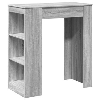 Bartafel met rekken 95x47x103,5 cm bewerkt hout grijs sonoma 2