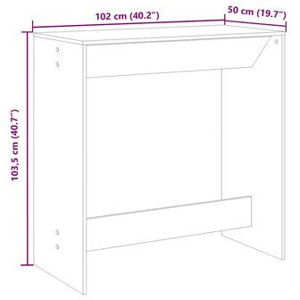 Bartafel 102x50x103,5 cm bewerkt hout grijs sonoma eikenkleur 9