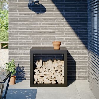 Haardhoutrek 60x40x60 cm staal zwart 1