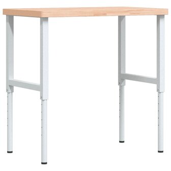 Werkbank rechthoekig 100x60x(73-99,5) cm massief beukenhout 7