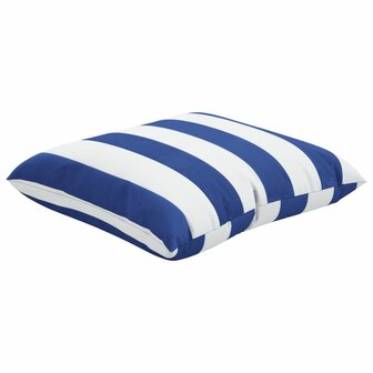Sierkussens 4 st gestreept 50x50 cm stof blauw en wit 5
