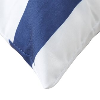 Sierkussens 4 st gestreept 50x50 cm stof blauw en wit 6