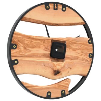 Wandklok &Oslash;35 cm ijzer en olijfhout bruin 5