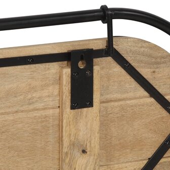 Wandkapstok met 5 haken massief ruw mangohout 8
