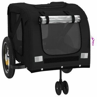 Hondenfietstrailer oxford stof en ijzer zwart 5